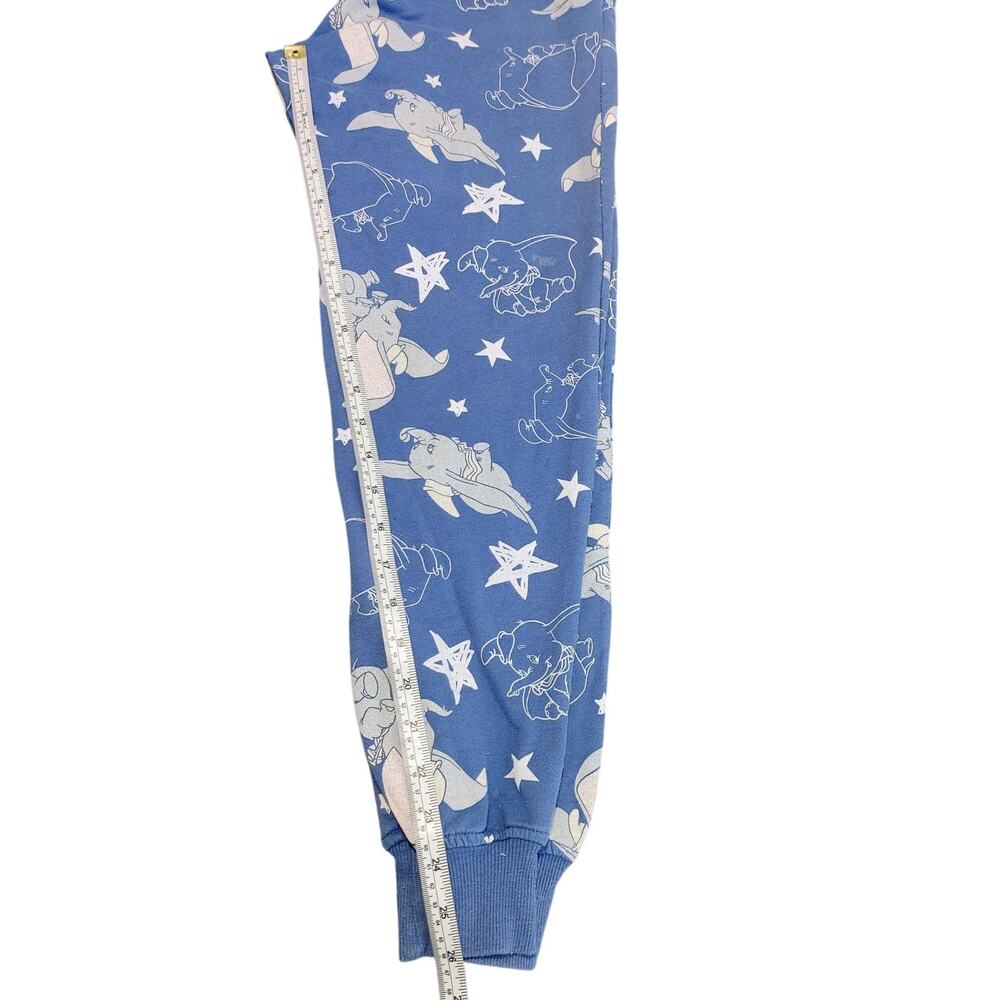 Disney Dumbo Pajama Ankle Pants Mid Rise Drawstring Waist Fleece Blue Womens XS - Picture 7 of 7